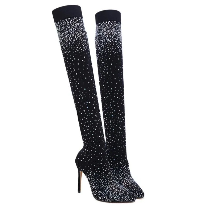 Knee High Sock Women - Sepatu bot wanita hak tinggi mewah
