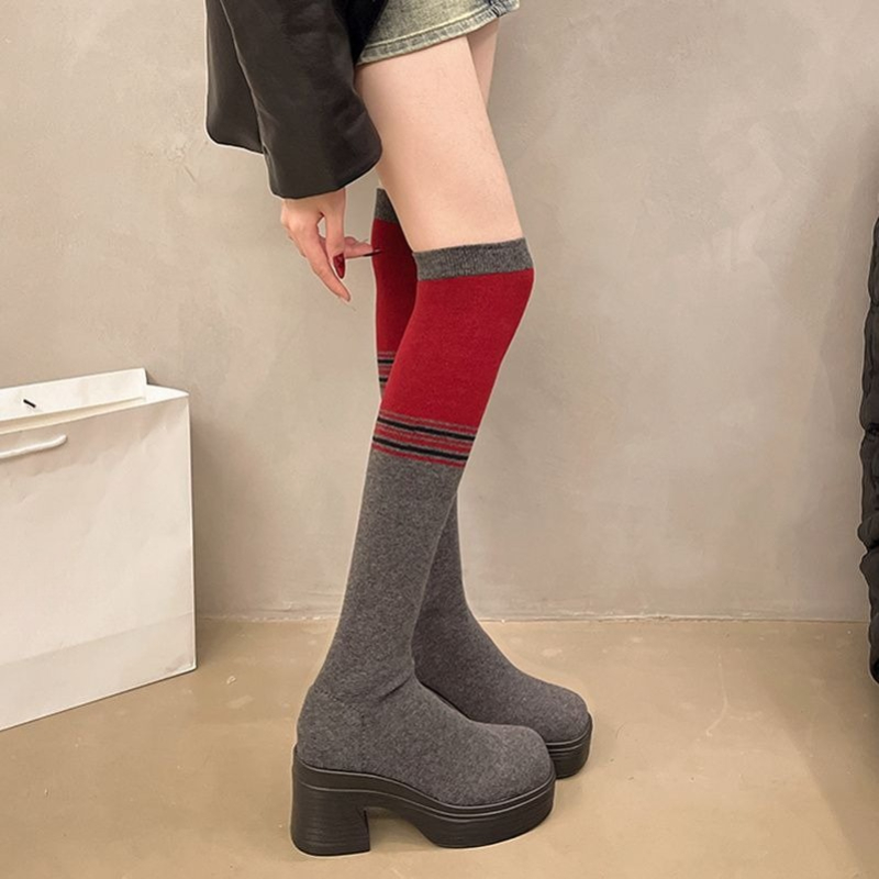 Sepatu Boots Wanita Setengah P - Knee High Sock Women ulasan dan harga