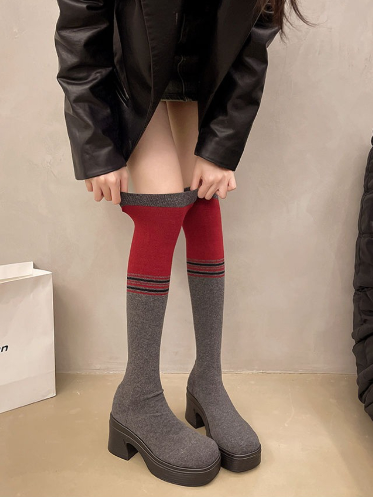 Sepatu Boots Wanita Setengah P - Knee High Sock Women ulasan dan harga